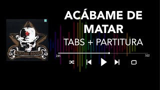 Panteón Rococó  Acábame De Matar Bass CoverTabs  Partitura  Acordes [upl. by Haem381]