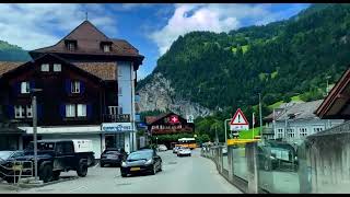 Scenic drive from lauterbrunnen to Grindelwald 🇨🇭 লাউটারব্রুনেন থেকে গ্রিন্ডেলওয়াল্ড সিনিক ড্রাইভ [upl. by Annatnas]