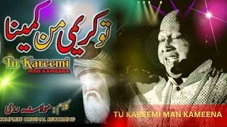 Tu Kareemi Mun Kamina  Kalam E Rumi  Nusrat Fateh Ali Khan Qawwal Beautiful Lyrics with Urdu [upl. by Louls]