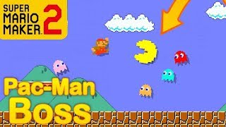 Mario Maker 2  How to make a PacMan boss battle Mario Maker Boss ideas [upl. by Lelith]