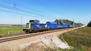 SM421276 6Dg z wagonami tarowymi i węglarkami  Kokotów [upl. by Leahcimal]