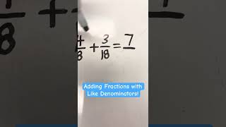 Adding Fractions with Like Denominators [upl. by Sirrad]