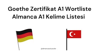 Almanca A1 Kelime Listesi  Goethe Zertifikat A1 Wortliste 251260 [upl. by Park]