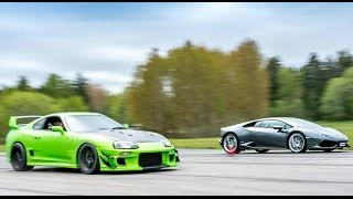 4k Supra 1000 HP vs Lamborghini Huracán LP6104 [upl. by Hoebart]