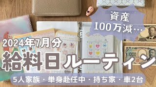 【給料日ルーティン】8月の予算分け💴投資は怖い…？！定額減税給料公開5人家族・単身赴任生活袋分け管理節約専業主婦 [upl. by Marcello]