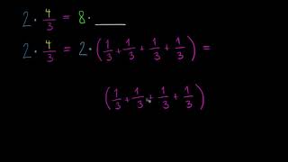 Násobení celého čísla a zlomku  Zlomky  Matematika  Khan Academy [upl. by Adnov774]