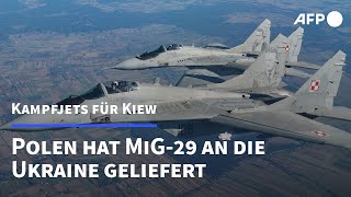 Polen hat MiG29Kampfjets an die Ukraine geliefert  AFP [upl. by Ahseena993]