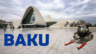 Baku with Heydar Aliyev center and streetwalking the government and Crescent Bay [upl. by Eikin]