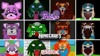 Indigo Park  EVOLUTION of ALL JUMPSCARES in All Games Minecraft Roblox Garrys Mod [upl. by Amikehs]