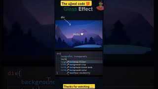 Glass effect using div tag trending shorts viralvideo coding css python html java [upl. by Daus]