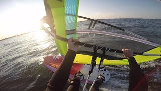 Sunset with Fanatic Falcon Lightwind  Windsurfing Lake Michigan June 27 2017 1080p [upl. by Kristien869]