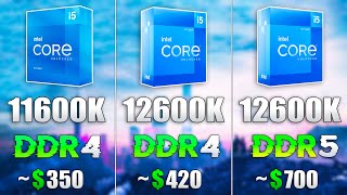 i511600K vs i512600K DDR4 vs i512600K DDR5 [upl. by Schoof]