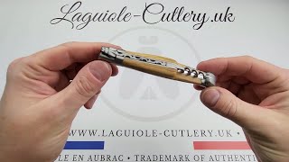 Laguiole Knife with Corkscrew Olivewood  Laguiole UK [upl. by Ibby]