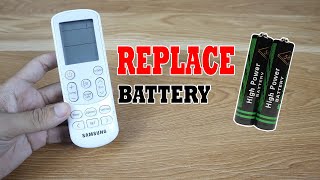 How to Insert or Change Battery on Samsung Air Conditioner Remote Control [upl. by Nnyliak]