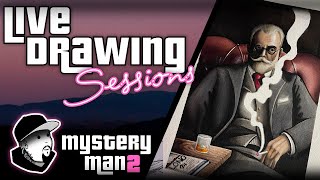 Drawing MYSTERY MAN Pt2  Live Drawing Sessions [upl. by Branch791]