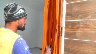 Door Frame Enamel Paint Wood Polish Grain Resha Brown colour l लोहे के गेट पर रेशा कैसे बनाएं Part 2 [upl. by Asined298]