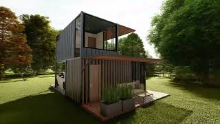 Casa de dos pisos de 45 m2 con deck y pergola de 6 metros x 2 m [upl. by Htenywg]