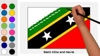 Flag of Saint Kitts and Nevis  North America [upl. by Gertrudis]