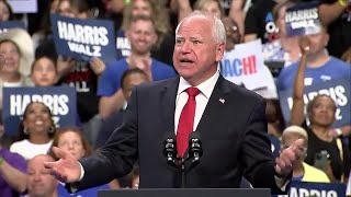 FULL SPEECH Gov Tim Walz addresses Las Vegas voters at campaign rally [upl. by Ettelra106]