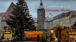 Landsberg am Lech Germany  Evening stroll in the heart of the City amp Christmas Markets  4K HDR [upl. by Ticknor433]