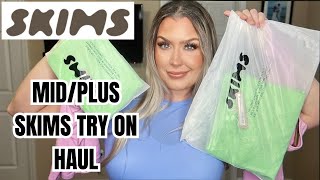 HUGE SKIMS SPRING HAUL 2023  MIDPLUS SIZE SKIMS TRY ON  HOTMESS MOMMA VLOGS [upl. by Enale]