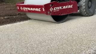 Gravel Driveway compaction ￼by a dynapac 10k roller [upl. by Bernita295]