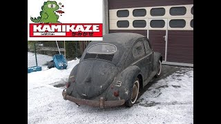 ABANDONED VOLKSWAGEN BUG OVALE 1954 first start after 40 years dark rust vw käfer partie 2 [upl. by Airtemak]