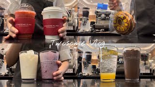 이곳은 투썸 근데 수다쟁이 나를 곁들인✨  음료 제조 영상  A Twosome Place  cafe vlog [upl. by Ogdan]