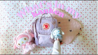 Whats in my bag Fjällräven Kanken Mini Backpack  What Fits  Sanrio My Melody Stationery [upl. by Angie]