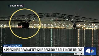 Six presumed dead after ship destroys Baltimore bridge [upl. by Euqnimod742]