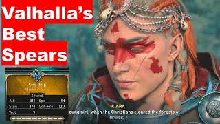 Valhallas OP Spears Best Weapons in Assassins Creed Fully Upgraded and Ranked [upl. by Yahc]