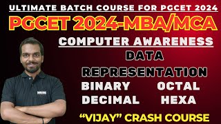 PGCET 2024  KEA PGCET 2024 MBA MCA Computer Awareness Data Representation [upl. by Annawal]