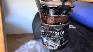 How to remove stuck fuel filter John Deere 4045 turbo diesel engine seized water separator filter [upl. by Blayze738]