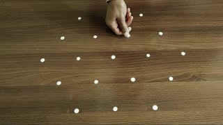 Simple 5x3 dots daily kolam designTraditional kolamsEasy 5x3 daily mugguluEasy and simple rangoli [upl. by Kuebbing]