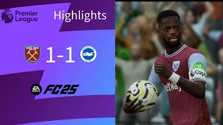 Williams rescues point for the Hammers in cagey clash  West Ham 11 Brighton  FC25 EPL Highlights [upl. by Nyrehtac]