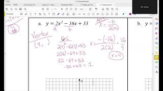 Integrated Math 2  Standard form graph [upl. by Artened320]