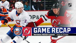 Islanders  Devils 1128  NHL Highlights 2023 [upl. by Anadal]