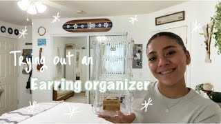 Trying out an earring organizer  organizing all my earrings [upl. by Jocelyn27]