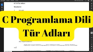 C Programlama Dili Tür Adları [upl. by Schaffer]