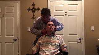 Chiropractic adjustment on C4C6 Quadriplegic – coccyxtailbone back and neck adjustment [upl. by Naxela]