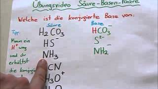 Konjugierte SäureBase Paare Übung 1 [upl. by Ahtis605]