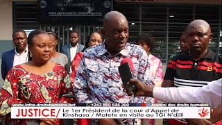 RDCEN VISITE AU TGI NDJILI LE 1er PDT DE LA COUR DAPPEL DE DE KINMATETE AGREABLEMENT SURPRIS [upl. by Ttej]