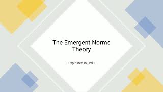 The Emergent Norm Theory of Crowd  sociology  Explained in Urdu [upl. by Amekahs]