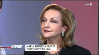 Maria Fekter  Interview Griechenlands Schuldenkrise  Report ORF  1752011  25 [upl. by Dorrej]