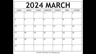 How to get free printable March 2024 calendar  Axnent [upl. by Carman]