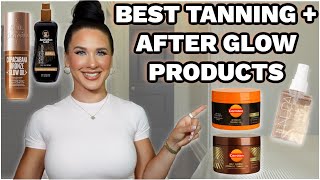 BEST TANNING  GLOW PRODUCTS ✨  tanning essentials for a perfect tan  flawless blurred skin [upl. by Diamond]