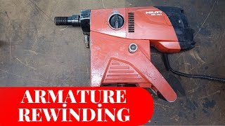 Burnt HILTI DD 160  How to Wrap Armature Winding [upl. by Garbe]