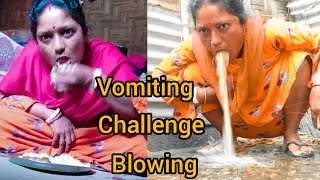 vomiting challenge 🤮🤮🤮 video request blowing challenge video [upl. by Asikal]