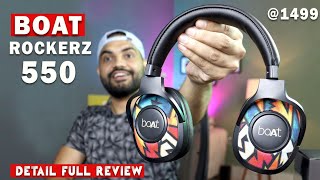 Boat Rocker 550  Best Wireless Headphone Under 1500  Boat 550 Unboxing amp Detail Review [upl. by Nodnil628]