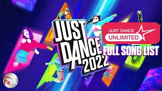 Just Dance 2022  Song List  FULL Just Dance Unlimited  Extras Nintendo Switch [upl. by Wenz]